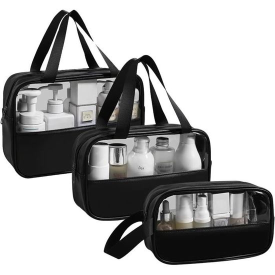 2 Trousses De Toilette Transparentes PVC - Étui étanche Voyage Pour Liquides 100 Ml, Contrôle Aéroport
