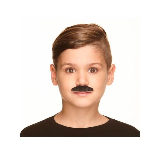 Fausse moustache noire pour enfant - Accessoire de déguisement - Mario, gangster, policier - adhésive