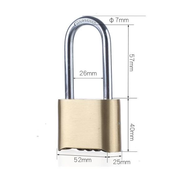Cadenas à Code 4 Chiffres AGT En Laiton 50mm - Sécurité Robuste Et Inoxydable