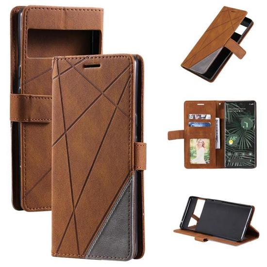 Coque antichoc TPU pour Google Pixel 7A, étui portefeuille en cuir PU