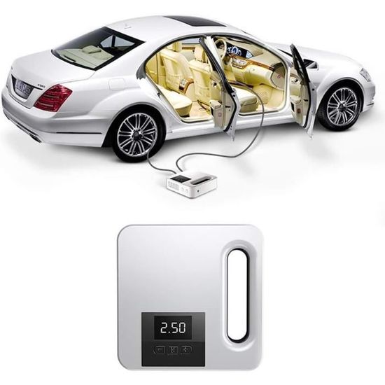 Pompe montée sur voiture, affichage numérique intelligent avec lumières,  pompe à pneus de voiture, pompe de voiture portative sans fil