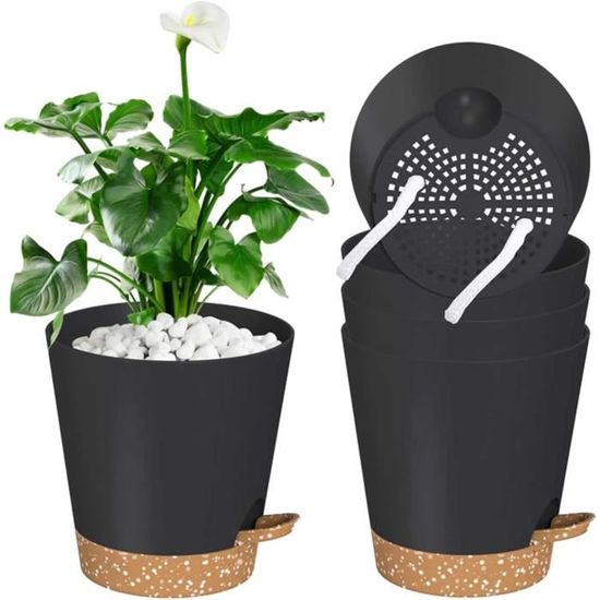 LE TAUCI Lot De 3 Pots De Fleurs Céramique Beige – 11, 13 & 17 Cm Avec Soucoupe Et Trou De Drainage – Style Moderne Élégant Pour Intérieur