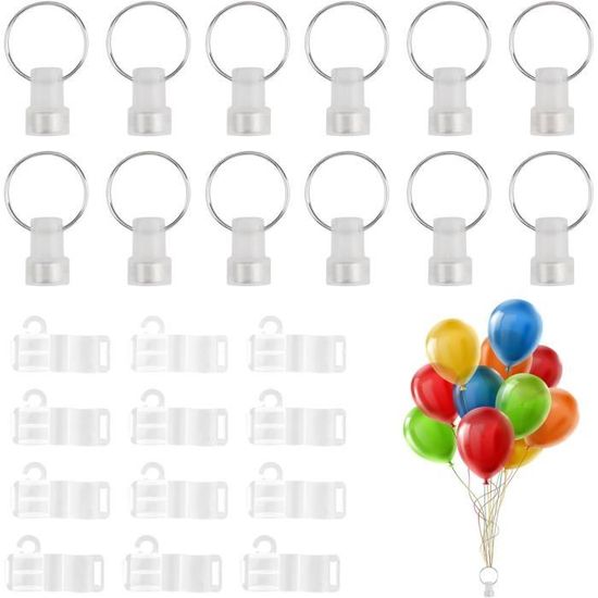 Amscan Ballongewicht-Klammer 45 G - Transparent, Mit Band, Für Heliumballons & Party-Deko
