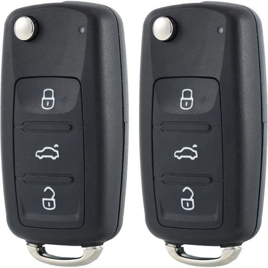 Lot De 2 Clés Pliantes Vides Pour VW, Audi, Skoda, Seat + 2 Goupilles