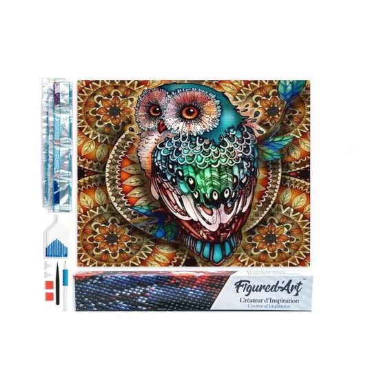 Figured'Art Diamond Painting Broderie Diamant 40x50cm Toile Entière Roulée Avec Strass Perles Carrés - Tour Eiffel Au Printemps - Kit Complet 5D DIY Activité Manuelle Loisirs Créatifs Adultes