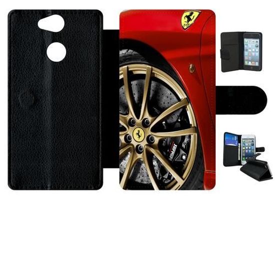 A5//Bleu 5.2 Janeqi Coque Sony Xperia XA2 - Étui en Cuir à Rabat de Couleur Unie Simple Housse Coque pour Sony Xperia XA2 5.2