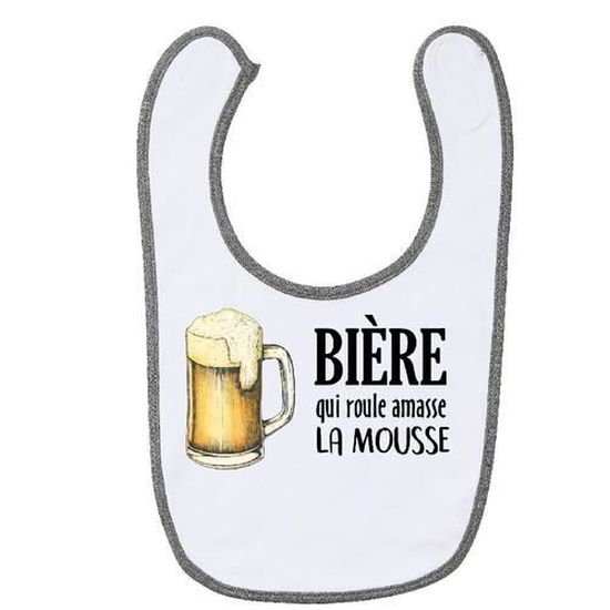 Bavoir Bebe Coton Gris Gs Biere Qui Roule Amasse La Mousse Cdiscount Puericulture Eveil Bebe