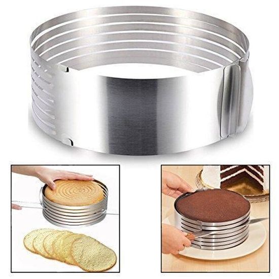 Itian Réglable couche de moule en acier inoxydable Mousse gâteau Slicer Kit sain et utile 