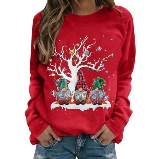 Pull De Noël Moche Et Drôle - T-shirt Manches Longues Imprimé 3D, Idée Cadeau Fête, Humour