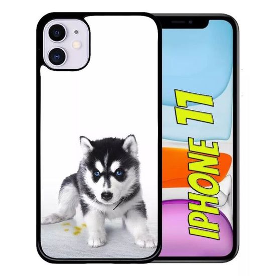 Coque Smartphone Bebe Chien Husky Compatible Avec Apple Iphone 11 Plastique Bord Noir Cdiscount Telephonie