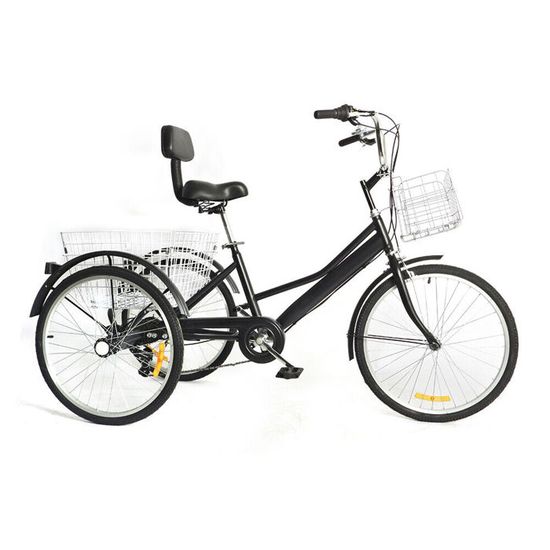 24" 7 vitesses Tricycle vélo à 3 roues Pour adulte Tricycle adulte avec panier