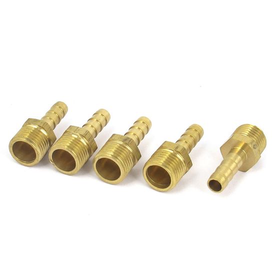 Raccord Cannelé Laiton 6mm X G1/2 Femelle - Pour Tuyaux Air/eau/carburant - Avec Pinces (2 Ensembles) - 6