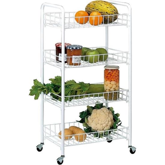 Rayen 1111.01 Desserte De Cuisine 3 Étagères - 41 X 26 X 79 Cm, Stable Et Polyvalente