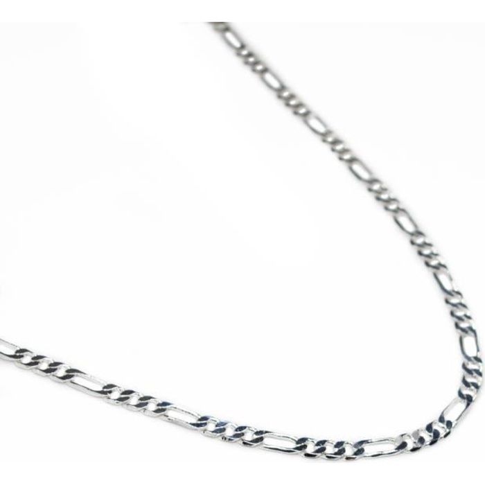 Chaîne Homme Figaro 1+1 Dorée Or - Longueur 50 Cm, Largeur 8 Mm - Neuve Avec Bracelet