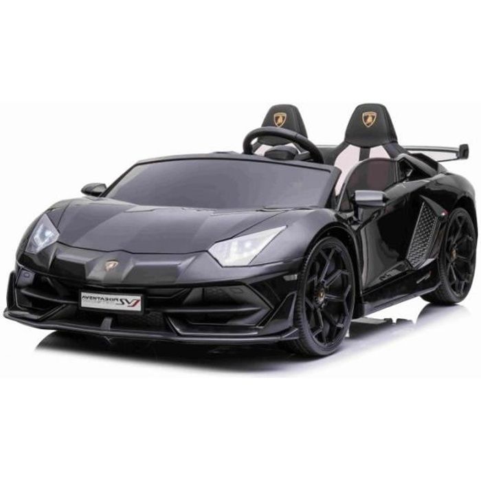 Voiture électrique 2 places 2 x 12V Lamborghini Aventador SVJ DRIFT Noire - Pack Luxe