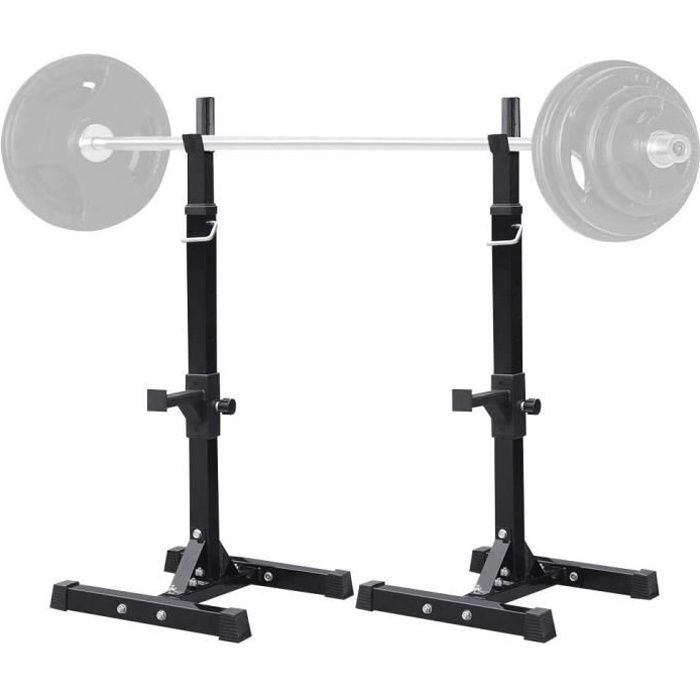 HUANSEE Repose Haltère Réglable Charge max.200 kg 75-163CM Repose Barre Musculation