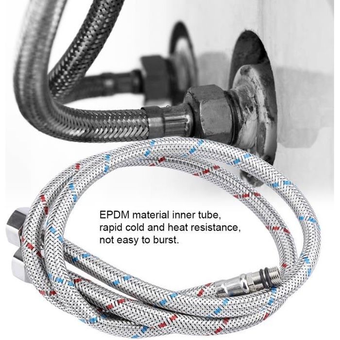 2pcs tuyau d'alimentation en eau flexible de connecteur de robinet en acier inoxydable chaud froid (EU G3 / 8 -) -三组