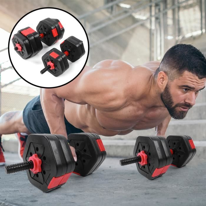 Haltères Hexagonale d'haltères Dumbbell Musculation Fitness Homme et Femme poids 25kg -XNA