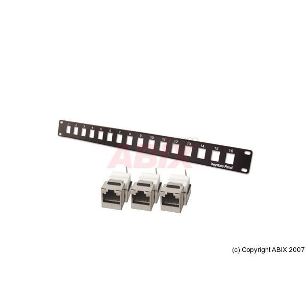 Panneau 16 p RJ45 Cat 6 blindé complet