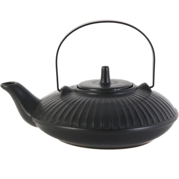 Home Deco Factory KA4554 Théière avec infuseur Noir Céramique et inox H14 x 19 x 21,5 cm