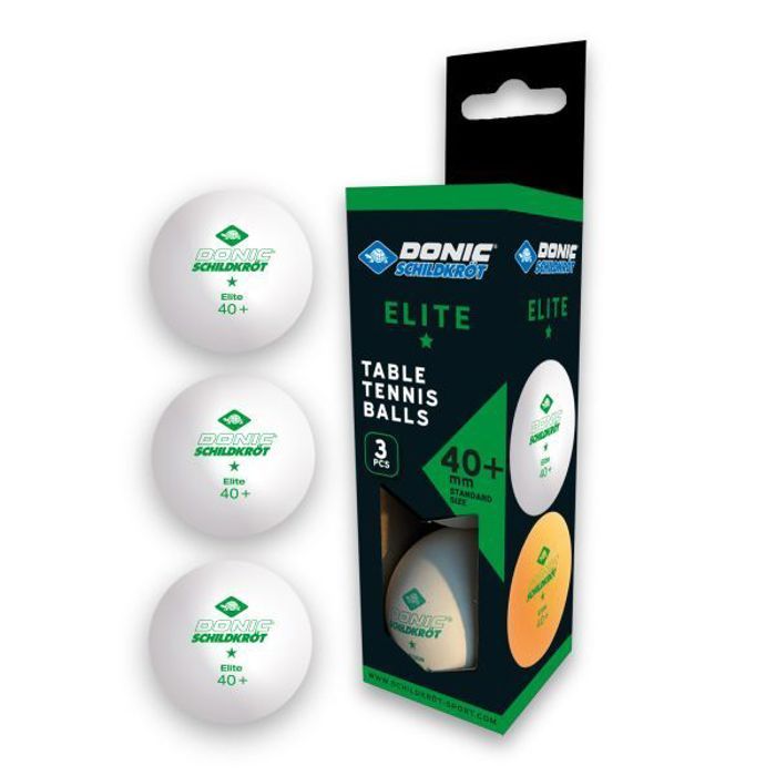 balles de tennis de table 1 Star Elite 3 pièces blanc