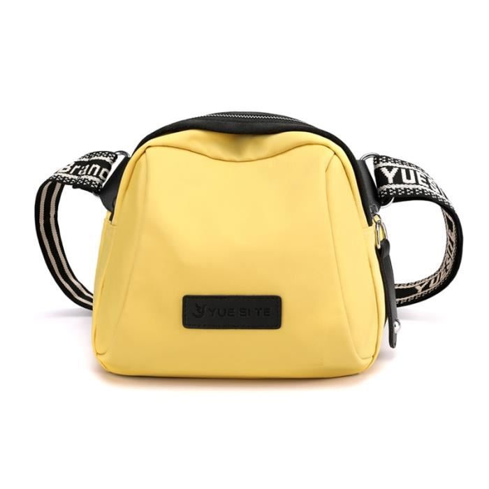 jaune clair -Sacs à bandoulière simples pour femmes, petits sacoches de styliste en Nylon à fermeture éclair, fourre tout de shoppin