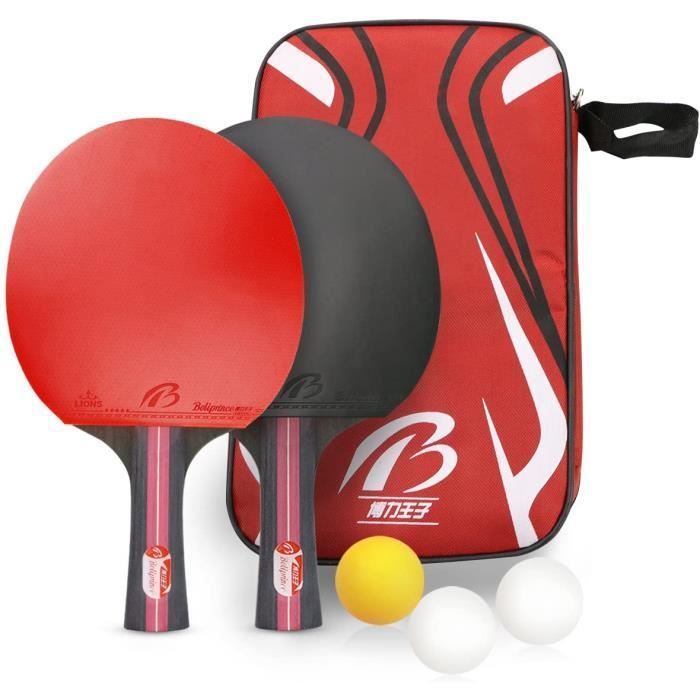 Raquette de Ping Pong Set, Ping Pong Portable Raquette de Tennis de Table pour Débutants et Joueurs Avancés