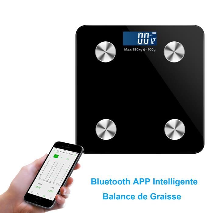 Pèse Personne Impédancemètre, Balance Bluetooth avec analyse de la composition corporelle, Balance Connecté Pour IOS, Android,