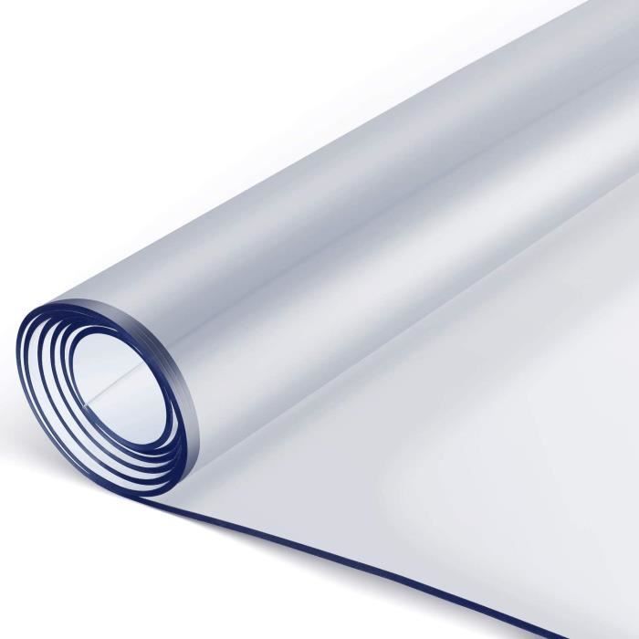 Femor Nappe Transparente en PVC écologique, Protection de Table 90 * 160 * 0.2CM, Imperméable, résistant à l'huile, antidérapant