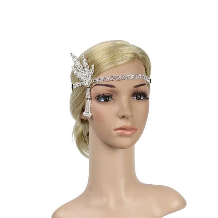 Les femmes Bandeau pendentif perle Party Charleston nuptiale Headpiece Lady RW#wei2036