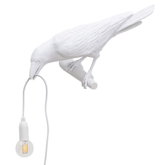 Eclairage aquarium,nimalerie,Lampes murales blanches en forme de corbeau, Style nordique, décoration pour maison-Type multicolor -C