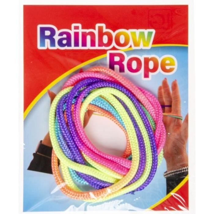 1 FICELLE CASSE TETE RAINBOW ROPE FAIS DES FIGURES AVEC TES DOIGTS JEU