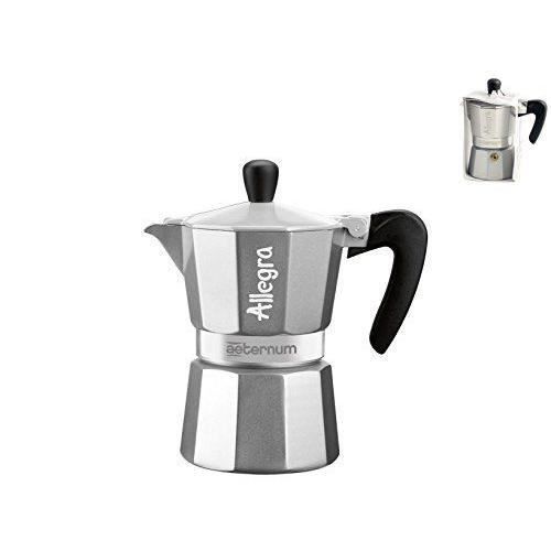 Bialetti 6012 - ELECTROMENAGER - CAFETIERE - Allegra Cafetière Expresso avec une Tasse Aluminium Noir/Argent 13 x 7 x 12 cm