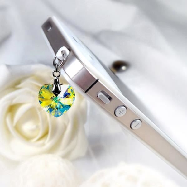 Accessoire Bijoux SmartPhone Coeur orné de cristaux de Swarovski Blanc