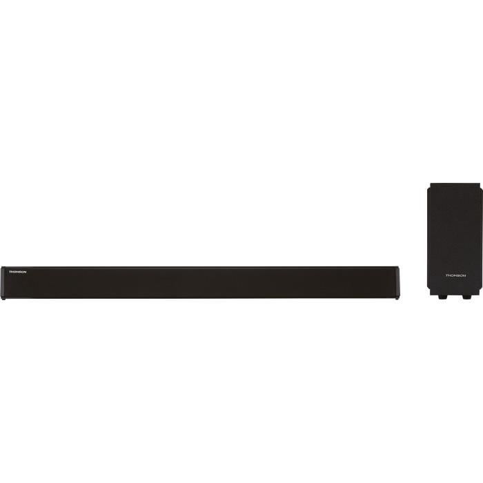 THOMSON SB200BT Barre de son avec caisson de basses filaire - 200W - Sonorisation stéréo 2.1 - Bluetooth, USB, Entrée optique - Noir