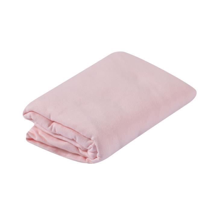 DOUX NID Drap-housse en jersey - Rose poudré - 40x80 cm (Lot de 3)