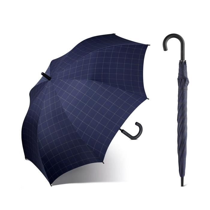 Esprit - Parapluie canne droit automatique homme Long AC (gentslongac) checkblue 50152 taille 92 cm