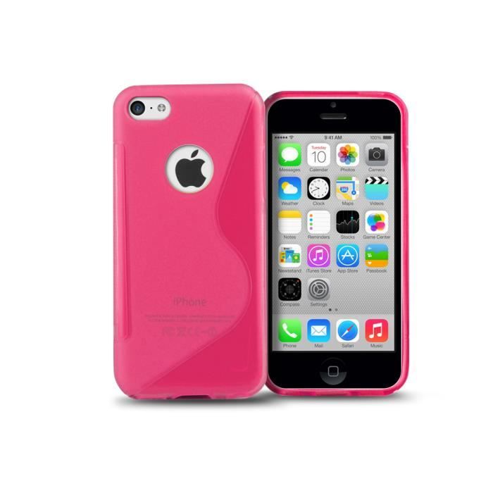 Coque iPhone 5C Silicone Grip Logo-Rose