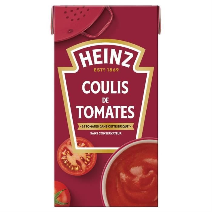 HEINZ - Coulis Tomates Brique 520G - Lot De 4