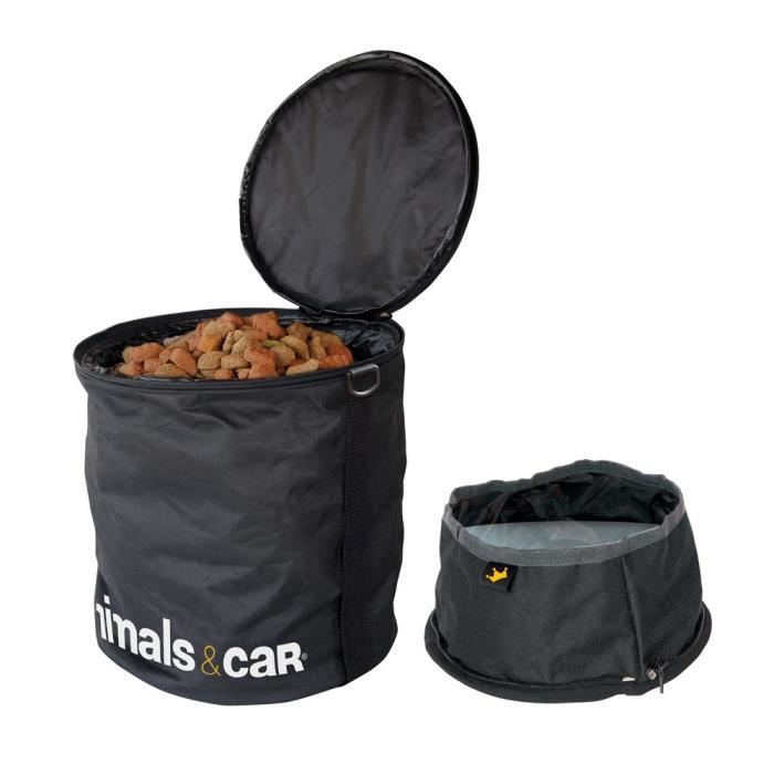 ANIMALS&CAR Kit pliable sac à croquettes 5kg + écuelle