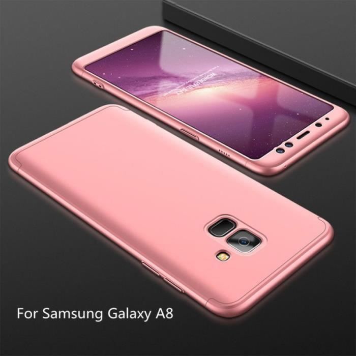 Kowi® - Coque Intégrale 360° Samsung A8 2018 - Or Rose