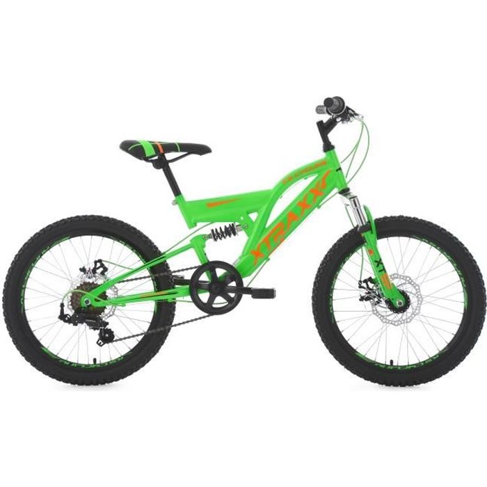 VTT enfant tout suspendu 20'' Xtraxx vert-orange TC 30 cm KS Cycling