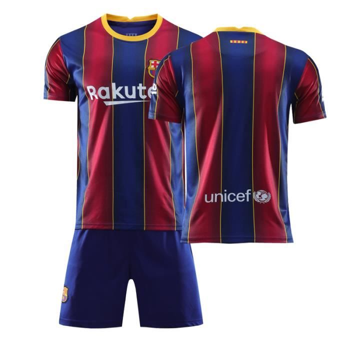 Barca Lionel 20-21 Jersey Maillots Foot et Shorts de Football Homme-Enfant-rouge