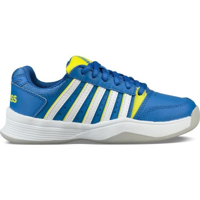 Chaussures de tennis enfant K-Swiss ks tfw court smash - bleu foncé/jaune/blanc - 27,5