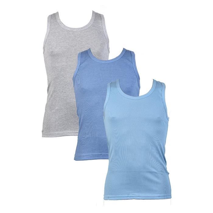 Débardeur Homme Fibre Naturelle Grand Confort Pack de 3 Débardeurs assorties