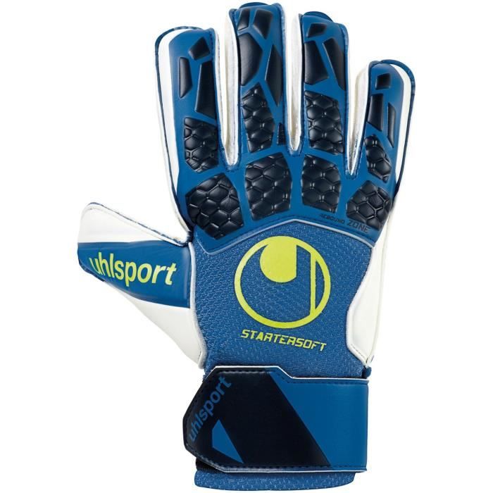 Gants de gardien de but Uhlsport hyperact starter soft - bleu nuit/blanc/jaune fluo - 6,5