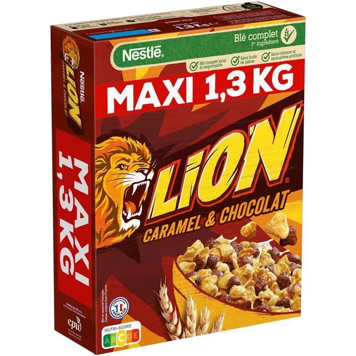 Cafe Moulu - LOT DE 8 - LION : Céréales au Caramel et au Chocolat 1.3 kg