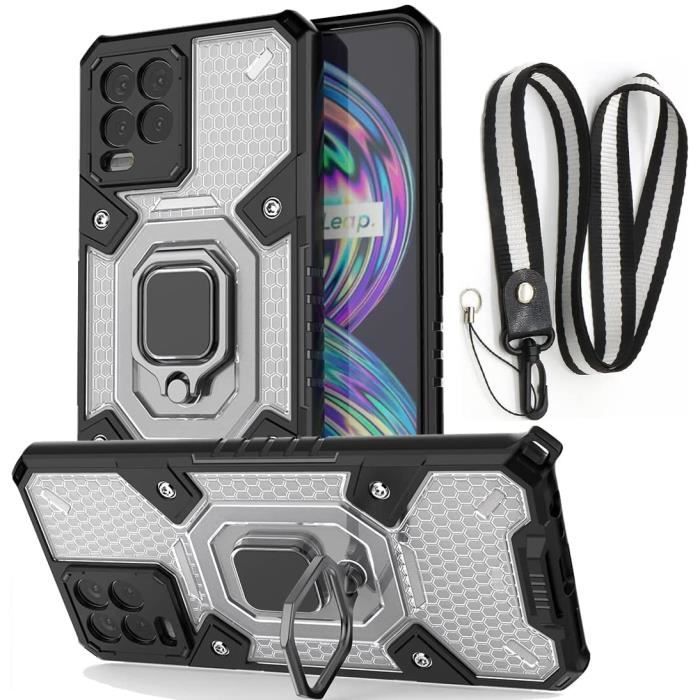 Coque résistante pour REALME 8 avec béquille et sangle de cou réglable