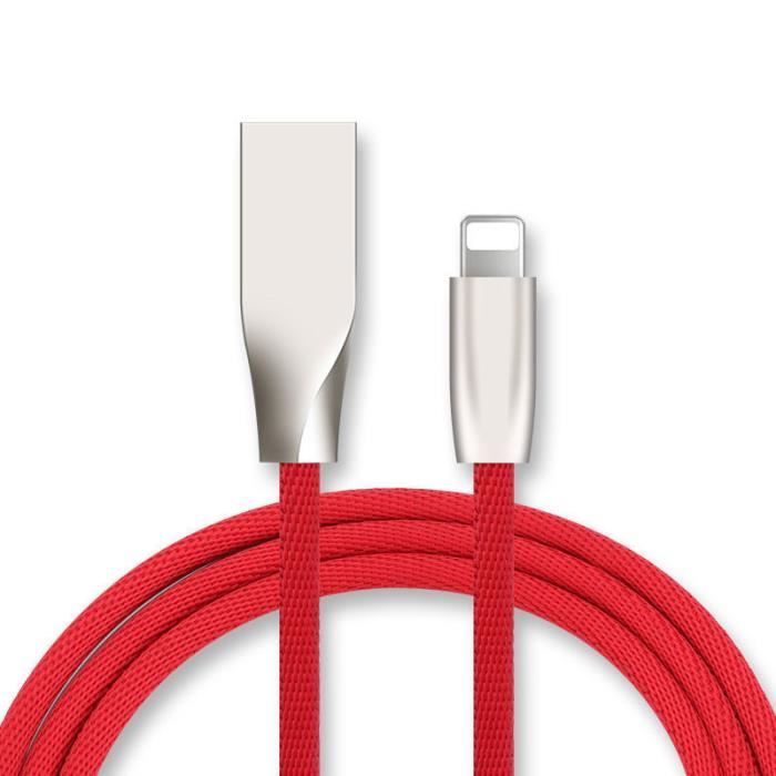 Câble Fast Charge pour IPOD Touch 5 APPLE Lightning Chargeur 1m USB Connecteur Recharge Rapide - Couleur:ROUG