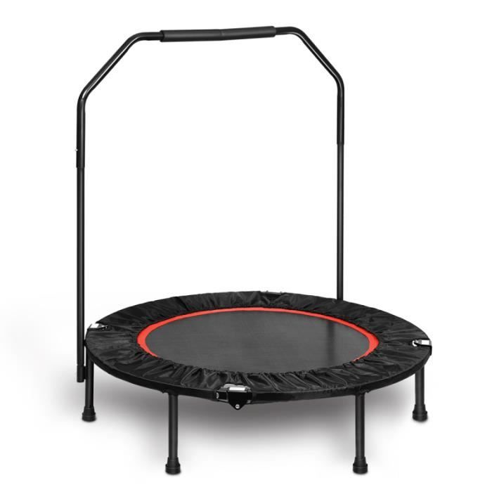 MOVTOTOP Trampoline pliant rond de 40 pouces avec main courante en forme de D Cardio Fitness Rebounder Charge TRAMPOLINE FITNESS